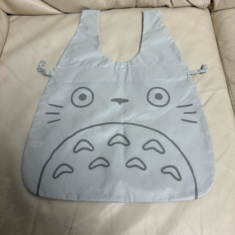 TOTORO Small Gray Drawstring Tote Bag Water Repellent Ensky Studio Ghibli Japan - Picture 1 of 8